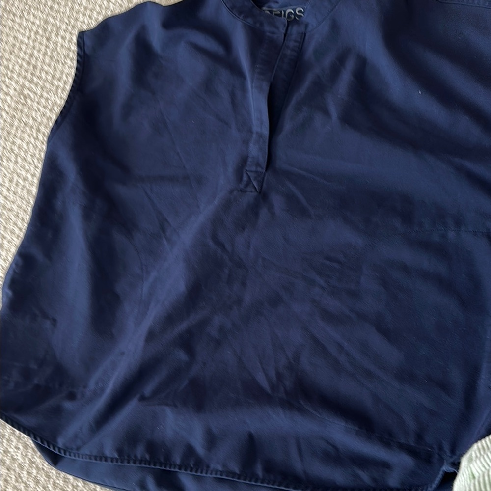 Figs Navy Sleeveless Blouse